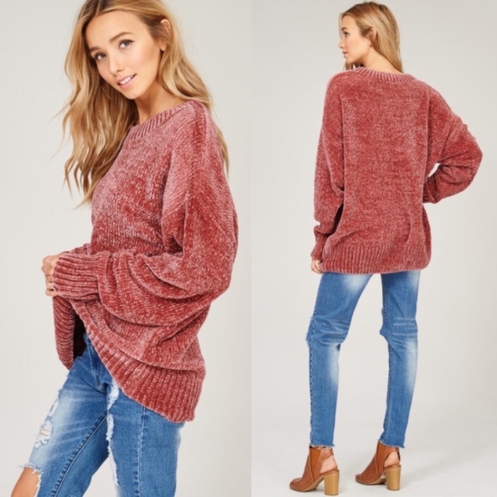 KELSEY Buttery Soft Sweater - ROSE - Picture 2 of 4